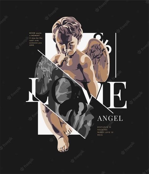 Statue Illustration, Female Angel, Love Slogan, T Shirt Logo Design, Antique Statue, New Retro Wave, Shirt Logo Design, Trendy Shirt Designs, Tshirt Printing Design