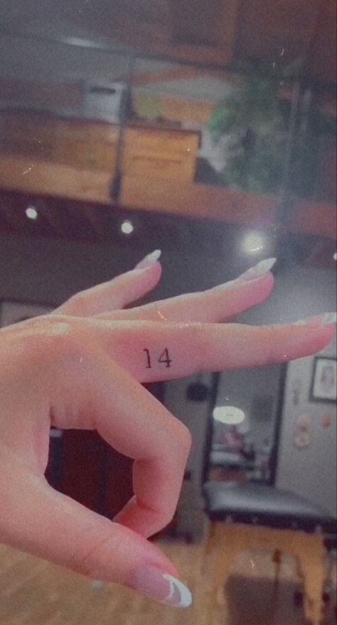 Number On Finger Tattoo, 13 Finger Tattoo, Number 12 Tattoo Ideas, Finger Number Tattoo, Number Tattoo On Finger, Number 10 Tattoo Ideas, Finger Tattoos Numbers, Number Finger Tattoo, Small Number Tattoo