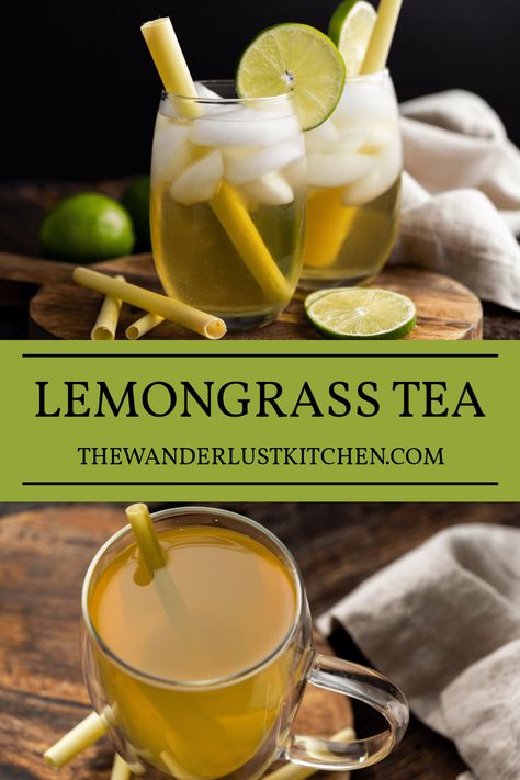 Fresh lemongrass tea is easy to make and oh-so-addictive! Enjoy a refreshing glass of this fresh lemongrass taste today! Lemongrass Tea Recipe, Lemongrass Drink, Beach Eats, Lemongrass Recipes, Mixology Recipes, Lemongrass Tea, Detox Smoothie Recipes, Herb Recipes, Healthy Lunchbox