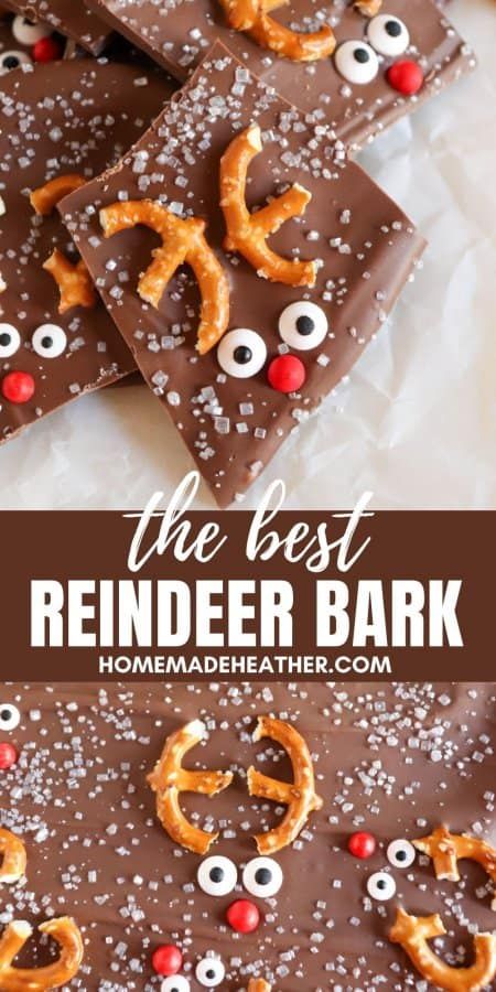 The Best Chocolate Reindeer Bark Reindeer Bark, Chocolate Covered Pretzels Recipe, Chocolate Reindeer, Christmas Bark Recipes, Reindeer Treats, White Chocolate Covered Pretzels, Christmas Bark, Chocolate Bark Recipe, Reindeer Cookies