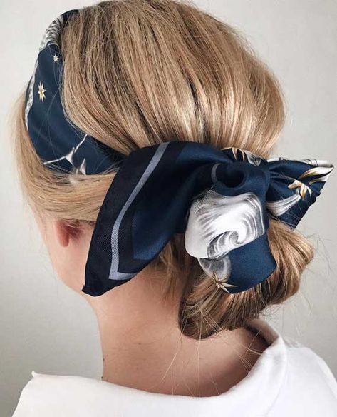 Loose Updo, Silk Scarf Hair, Hair Scarf Styles, Head Scarf Styles, Metal Hair Clips, Hair Scarf, Hairdo For Long Hair, Silk Hair, Metallic Hair