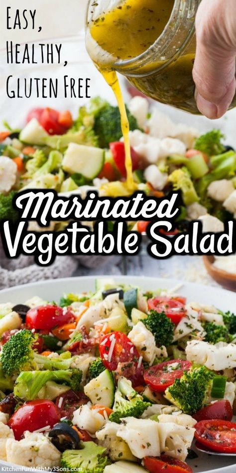 Marinated Salad Recipes, Marinated Vegetable Salad, Marinated Salad, Marinated Vegetables, Vegetable Salad Recipes, Super Salads, Iowa Girl Eats, Best Salad Recipes, Veggie Salad