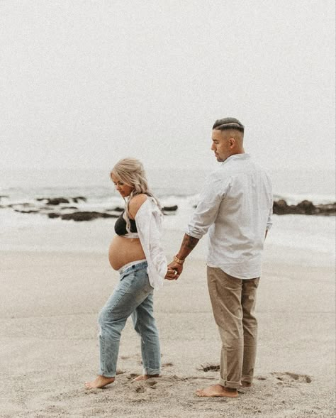 Outdoor Jean Maternity Shoot, Ripped Jean Maternity Shoot, Maternity Picture Jeans, Baker Beach Maternity Photos, Casual Jeans Maternity Shoot, Maternity Beach Photoshoot Jeans, Calvin Klein Maternity Shoot Beach, Calvin Klein Maternity Shoot With Jeans, Casual Beach Maternity Shoot