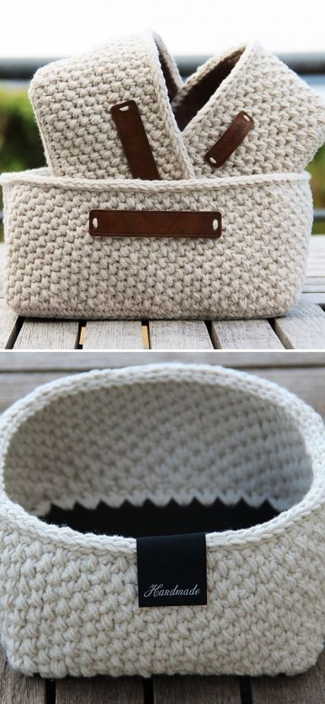 Multifunctional Crochet Baskets – 1001 Patterns Crochet Square Baskets Free Patterns, Crochet Baskets With Wooden Base, Crocheted Baskets Free Patterns Easy, Crochet Car Organizer, Free Crochet Basket Patterns Easy, Crochet Baskets Free Pattern, Crochet Basket Pattern Free Easy, Crochet Basket Stitch, Crochet Baskets Free Patterns Storage