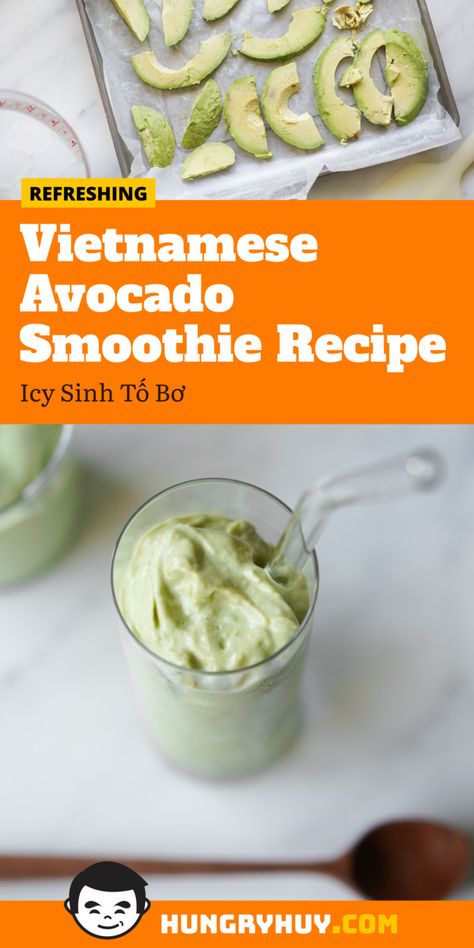 This smoothie recipe puts avocados in the dessert category with its rich, nutty flavor and extra chunky texture that’s made by using frozen Haas avocados. Avocados were originally introduced to Vietnam by the French and became fairly popular ever since. During my recent trip to Vietnam, I noticed an abundance of street vendors selling avocado shakes and smoothies (sinh tố bơ), which piqued my interest in making this recipe. Avacodo Smoothie, Avocado Drink, Vietnamese Desserts, Avocado Shake, Avocado Snack, Avocado Smoothie Recipe, Trip To Vietnam, Shakes And Smoothies, Turmeric Recipes