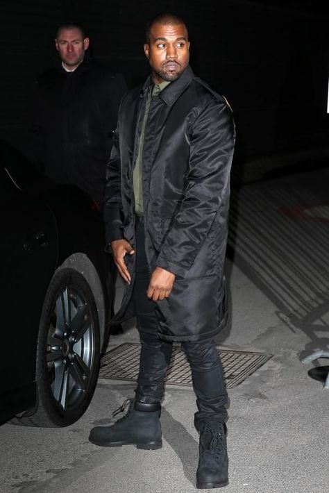 Timberland Outfits Hombres, Black Timberland Outfits Men, Black Timberland Outfits, Black Timberland Boots Outfit, Kanye Style, Alternative Mens Fashion, Kanye Fashion, Timberland Boots Outfit Mens, Kanye West Style