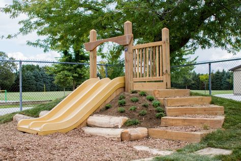 Hill Slide, Natural Playgrounds, Outdoor Play Space, Outdoor Play Spaces, Play Area Backyard, Backyard Kids Play Area, Play Garden, Outdoor Play Areas, Diy Playground