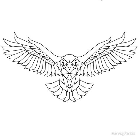 "Geometric Eagle" Art Prints by HarveyParker | Redbubble Geometric Tattoo Eagle, Eagle Chest Tattoo, Eagle Drawing, Eagle Tattoos, Eagle Art, Eagle Tattoo, Tattoo Women, Geometric Animals, Design Tattoo