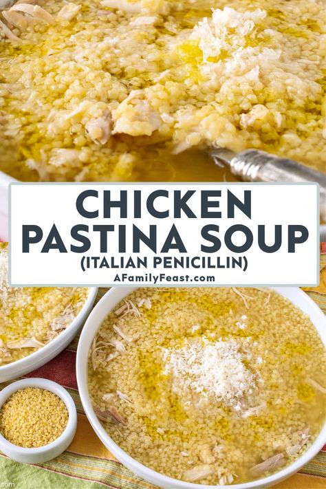 Chicken Pastina Soup - A Family Feast Homemade Pastina Soup, Pastina Chicken Soup Recipes, Chicken Soup Pastina, Italian Chicken Pastina Soup, Pastina Chicken Soup, Pastina Soup Recipes, Italian Pastina Soup, Chicken Pastina Soup Recipe, Chicken Pastina Soup