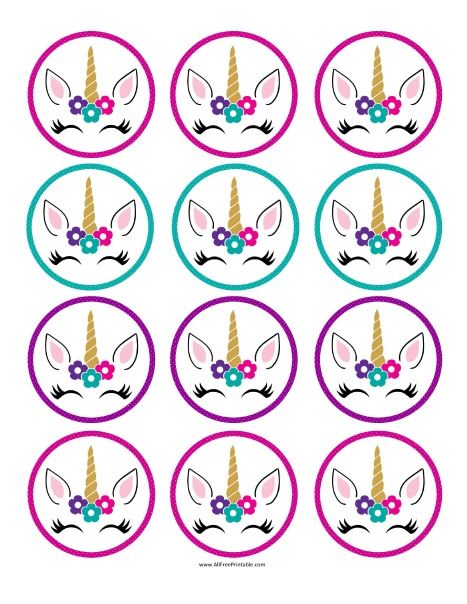 Free Printable Unicorn Cupcake Toppers Peppa Pig Cupcake Topper, Star Wars Cupcake Toppers, Minnie Mouse Cupcake Toppers, Unicorn Topper, Cupcake Toppers Template, Cupcake Toppers Free, Unicorn Cupcakes Toppers, Unicorn Ears, Halloween Cupcake Toppers