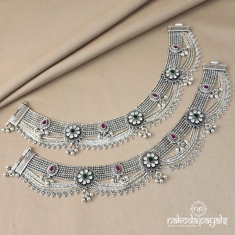 Anklets – Page 3 – Nakoda Payals Fancy Silver Payal Design, Antique Payal Designs Silver, Bridal Payal Wedding, Pajeb Design Silver, Bridal Payal Silver, Silver Anklet Design For Bridal, Silver Payal Design Indian Anklets, Payal Designs Silver For Bride, Silver Payal Design