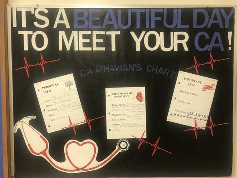 Greys Anatomy Ra Board, Anatomy Classroom, Ra College, Dorm Bulletin Boards, Ra Decorations, Resident Assistant Bulletin Boards, Inspirational Bulletin Boards, Dorm Door Decorations, Ra Door Decs