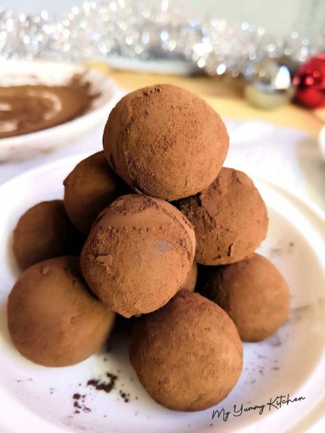 Unsweetened Condensed Milk, Chocolate Milk Powder, Chocolate Truffles, Delicious Chocolate, Mini Desserts, Vegetarian Chocolate, 2 Ingredients, Clean Eating Snacks, Chocolate Recipes