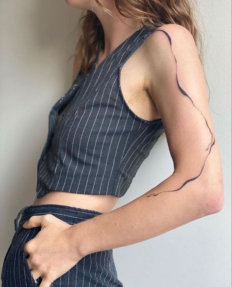 Line Tattoos Around Arm, Tattoo Lines Arm, Contour Lines Tattoo, Tattoo Lines Abstract, Abstract Line Tattoo Arm, Abstract Tattoo Lines, Lines Tattoo Arm, Long Line Tattoo, Abstract Tattoo Arm