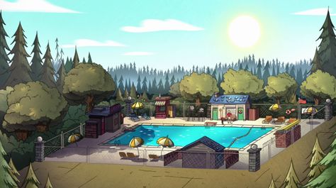 Gravity Falls S1E15 background art Gravity Falls Town, Libro Gravity Falls, Pixel Art Landscape, Fall Images, Gravity Falls Art, Fall Background, Background Drawing, Motion Design Animation, Background Art