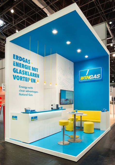 Wingas - Glasstec on Behance Small Booth Design, Booth Design Ideas, Booth Design Exhibition, Creative Booths, Small Booth, Event Booth Design, Expo Stand, Stand Feria, Trade Show Design