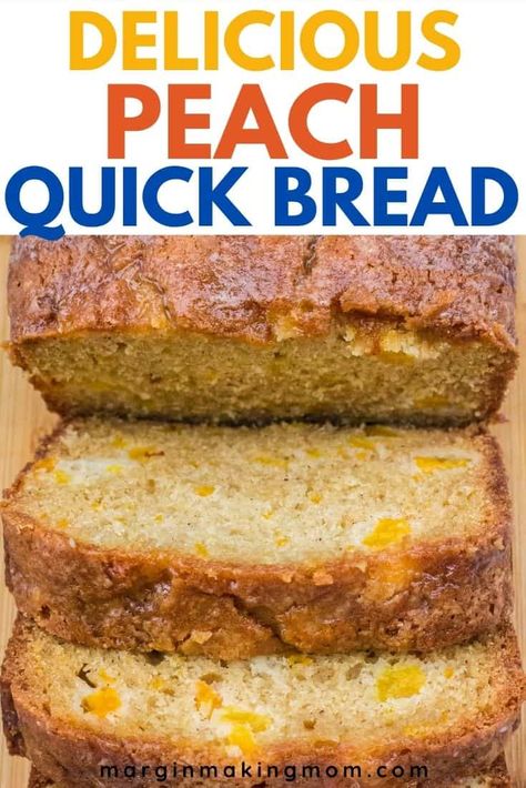 Sweet Bread Recipes Peach, Peaches In A Can Recipes, Over Ripe Peach Recipes, Peach Bread With Fresh Peaches, Fresh Peach Bread Recipe, Kairi Recipes, Recipes For Canned Peaches, What To Do With Peaches Going Bad, Easter Bread Recipes Sweet