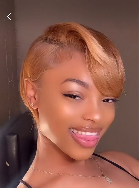 27 Piece Quick Weave Hairstyles Blonde, Honey Brown Pixie Haircut, Short Haircuts For African Women, Tiwa Savage Short Wig, Side Bang Pixie Cut, Buzz Cut Black Women 4c Hair, Pixie Haircut Side Part, "bixie" Haircut Black Women, Serayah Short Hair