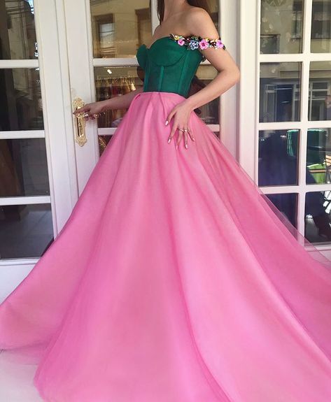 Prom Gown With Sleeves, 3d Flower Applique, Short Sleeve Prom Dresses, Hot Pink Prom Dress, A Line Prom Dress, Pink Prom Dress, Elegant Prom Dresses, Prom Dresses For Sale, Hot Pink Dresses