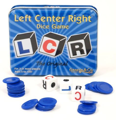 Left Center Right Dice Game, Left Right Center, Game Night Parties, Fun Group Games, Coin Games, Two Player Games, Family Board Games, Fun Group, Board Games For Kids