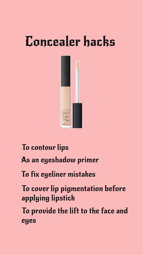 How to use concealer in different ways Concealer Hacks, How To Apply Lipstick, Eyeshadow Primer, Fix It, Concealer, How To Use, Eyeliner, Lips, How To Apply