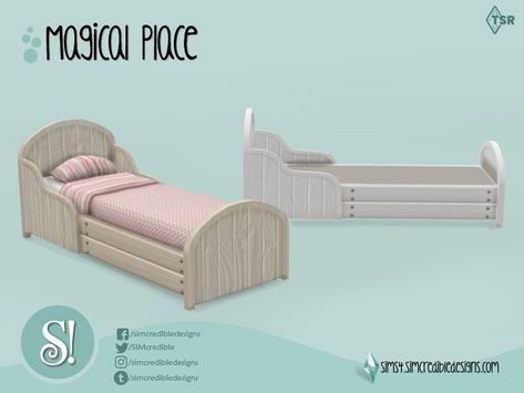 Bed With No Frame, Kids Toddler Bed, Sims 4 Beds, Toddler Bed Frame, Kids Bed Frames, Sims Packs, Sims 4 Bedroom, Single Bed Frame, Toddler Beds