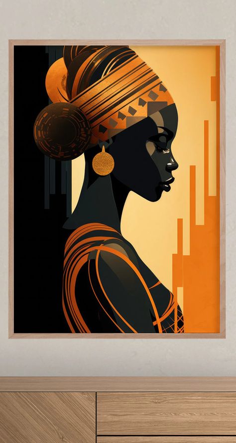 Beautiful African Lady Portrait Ethnic Art Oil Painting Original Art Painting African Culture-inspired Canvas Afro Centric Wall Art - Etsy UK African Art Paintings Abstract, African Silhouette Art, Black African Woman Art, African Lady Painting, African Canvas Painting, Boho Painting Ideas On Canvas, Masai Art, African Girl Art, Painting African Woman