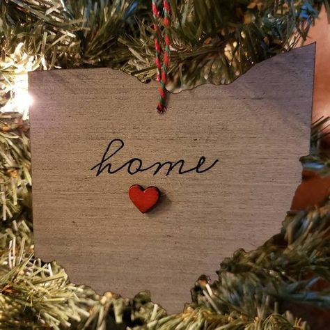 Ohio State Ornaments, Rustic Christmas Ornaments, State Ornaments, Ornament Tree, Wooden Ornament, Christmas Decorations Rustic, Wooden Ornaments, Holiday Christmas Gifts, Xmas Ornaments