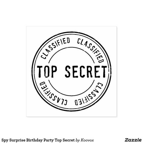 Spy Surprise Birthday Party Top Secret Rubber Stamp Secret Invitation, Spy Card Template, Secret Agent Printables Free, Secret Agent Badge Printable Free, Top Secret Stamp, Stamp Drawing, Appointment Cards, Loyalty Card, Birthday Surprise Party