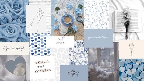 Macbook wallpaper, Laptop wallpaper, Collage wallpaper. Blue, aesthtic minimalistic. Blue Wallpaper Macbook, Collage Wallpaper Blue, Blue Macbook Wallpaper, Aesthetic Blue Collage, Laptop Wallpaper Cute, Laptop Wallpaper Collage, Blue Collage Wallpaper, Blue Collage, Wallpaper Notebook