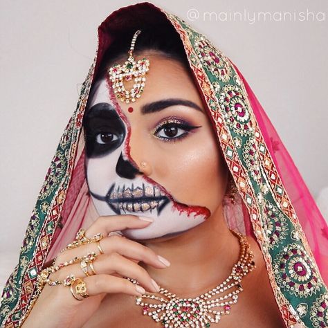 Indian Halloween Makeup, Halloween Women Makeup, Butterfly Makeup, Cute Halloween Makeup, Desi Bride, Cultural Celebration, Halloween Inspo, Halloween Women, Cute Halloween