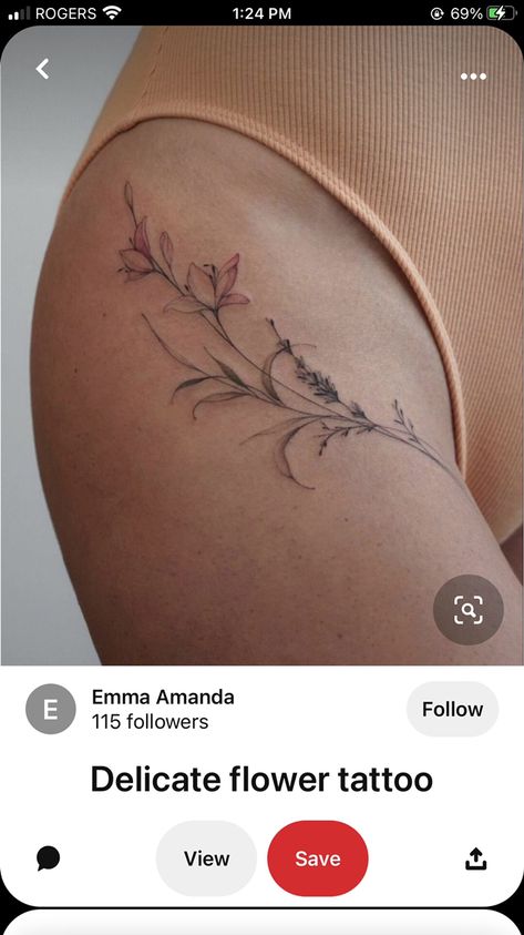 Side Thigh Tattoos, Floral Thigh Tattoos, Flower Thigh Tattoos, Hip Thigh Tattoos, Hip Tattoos Women, Pieces Tattoo, Thigh Tattoos Women, Discreet Tattoos, Elegant Tattoos