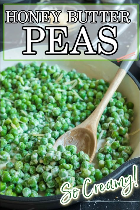 Can Peas Recipe, English Peas Recipe, Fresh Pea Recipes, Butter Peas, Easy Honey Butter, Green Peas Recipes, Orange Smoothie Recipes, Fresh Peas, Creamed Peas