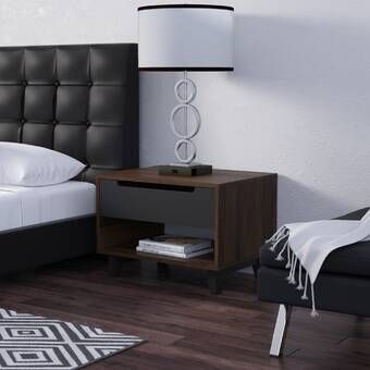 Bed Essentials, Modern Night Stand, Minimal Frame, Nightstand Wood, Platform Bedroom Sets, Black Drawers, Moody Bedroom, Прикроватные Тумбочки, Bedside Storage