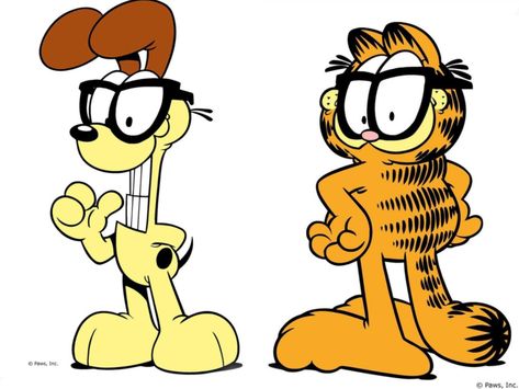 Garfield Pfp Matching, Odie And Garfield, Garfield And Odie Matching Pfp, Garfield Matching Pfp, Characters With Glasses, Garfield Pfp, Odie Garfield, Garfield Stuff, Garfield Odie