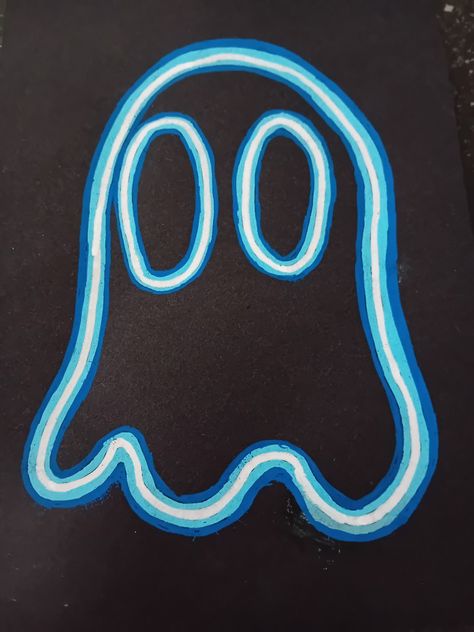 Glowing Posca Art, Things To Paint With Posca Markers, Glow Drawing Art, Posca Neon Effect, Led Drawing Ideas, Neon Signs Drawing, Drawing Neon Effect, Neon Ghost Painting, Drawing Ideas Paint Markers