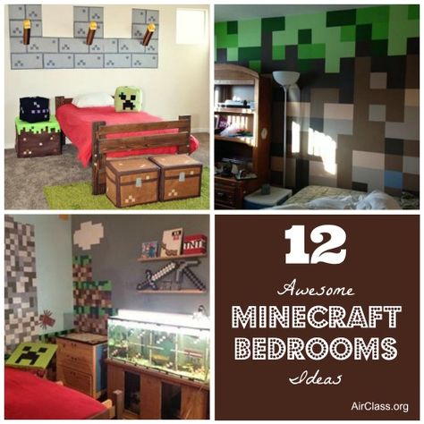 minecraft themed bedroom - Google Search Minecraft Bedrooms, Minecraft Bedroom Ideas, Bedroom Minecraft, Video Game Bedroom, Minecraft Room Decor, Bedroom Ideas Minecraft, Minecraft Bedroom Decor, Minecraft Theme, Minecraft Bedroom