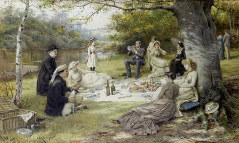 George Goodwin Kilburne, The Picnic, c. 1900 Victorian Apothecary, Picnic Menu, Jig Saw, Feeding America, Outdoor Eating, The Picnic, Modern Victorian, Activities For Adults, Urban Area