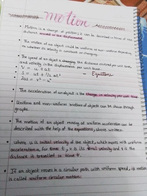 Motion Motion Chapter Class 9 Notes, Physics Forces And Motion Notes, Physics Motion Notes, Motion Notes Physics Class 9 Aesthetic, Laws Of Motion Notes Class 11 Aesthetic, Force And Motion Notes, Physics Notes Class 9 Motion, Motion Class 9 Notes, Motion Formula Class 9