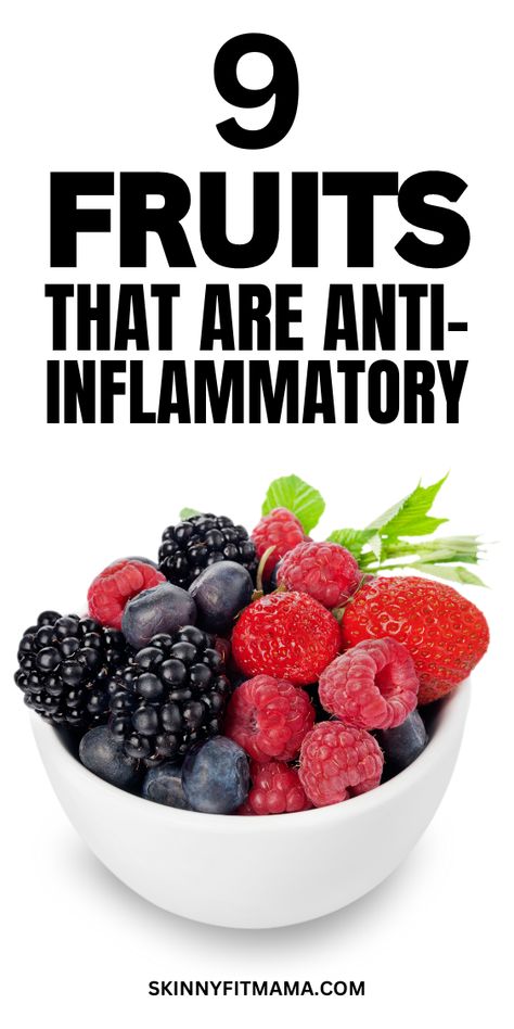 Inflammation is just the way the body reacts when trying to get rid of outside invaders. That said, when left untreated, it can lead to chronic inflammation. Try these 9 fruits thata re anti-inflamamtory. #antiinflammatory #fruits Fruit For Inflammation, Fruits For Inflammation, Anti Inflammation Fruits, Inflamation Food List, How To Get Rid Of Inflammation, Anti Flammatory Breakfast, Foods That Reduce Inflammation, Anti Flammatory Diet, Antiinflammatory Food List