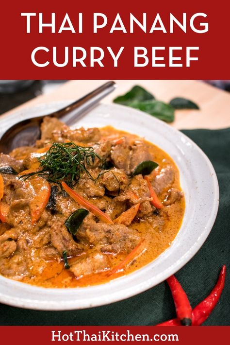 Hot Thai Kitchen, Thai Panang Curry, Panang Curry Recipe, Panang Curry Paste, Curry Beef, Beef Curry Recipe, Cooking Curry, Panang Curry, Thai Beef