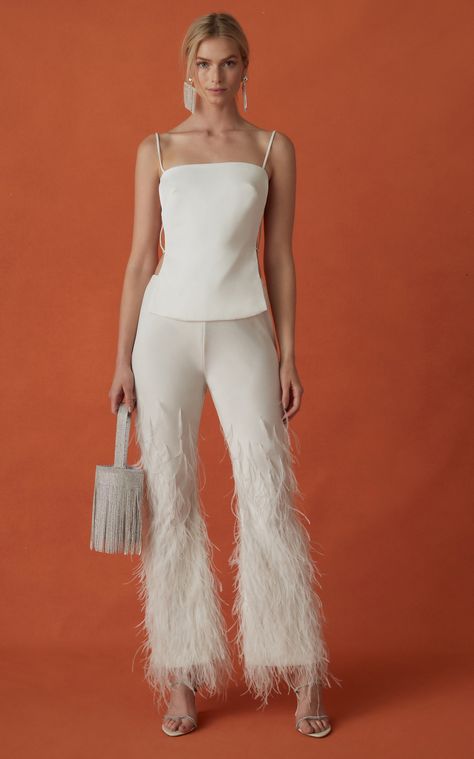 Ostrich Feather Trim, Aurelie Bidermann, Cult Gaia, Shearling Coat, Off White Color, Lifestyle Brand, Clothing For Women, Moda Operandi, Knit Dress