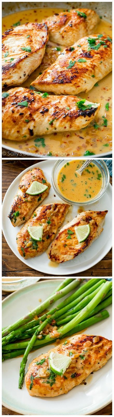 Talk about FLAVOR! Crispy skillet chicken with the creamiest, most flavorful sauce. Creamy Cilantro Lime Sauce, Cilantro Chicken, Cilantro Lime Sauce, Lime Sauce, White Fish, God Mat, Lime Chicken, Skillet Chicken, Cilantro Lime