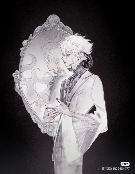 Gothic Character Design, Gothic Characters, Mirror Drawings, Oc Manga, Villain Character, Gothic Aesthetic, My Angel, Character Design Male, Ethereal Art