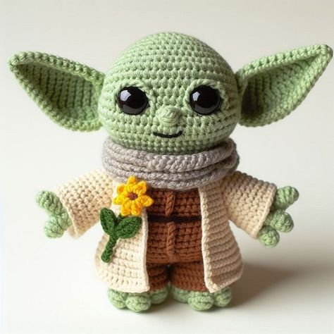 Crochet Baby Yoda Amigurumi Pattern Yoda Amigurumi Free Pattern, Baby Yoda Amigurumi Patron Gratis, Baby Yoda Amigurumi Free Pattern, Crochet Yoda Pattern Free, Crochet Baby Yoda Pattern Free, Star Wars Amigurumi Pattern Free, Mandalorian Crochet Pattern, Bebek Yoda, Baby Yoda Crochet Pattern Free