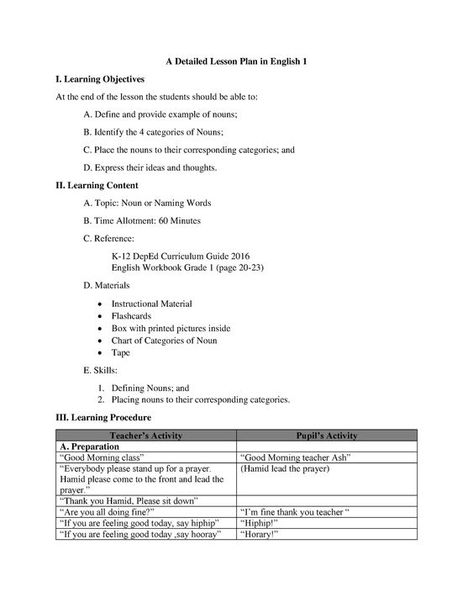 Attendance Chart, Perfect Attendance, Common Nouns, Learning Objectives, English Learning, Secondary Education, Do You Know What, Lesson Plan, Grade 1