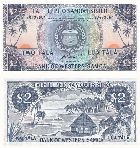 Western Samoa 2 Tala 2020 Banknote Collection, Golden Key, King Of Prussia, House Of Windsor, Royal House, Samoa, Paper Money, Round Table, Bank Notes