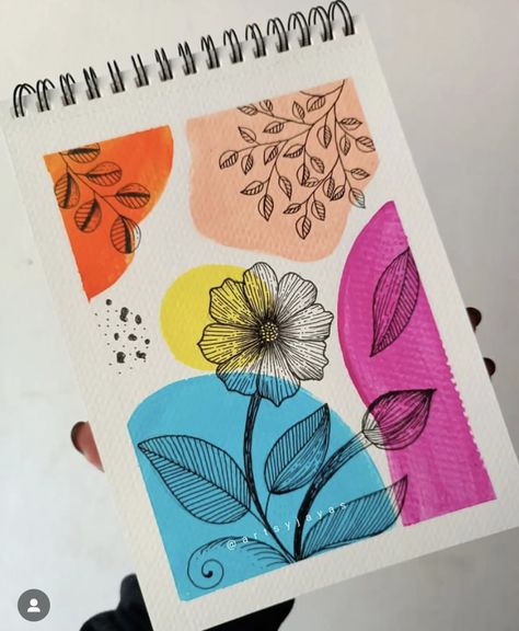 Sketch Book Ideas Aesthetic Colourful, Boho Art Painting, Doodle Art Flowers, Easy Mandala Drawing, Boho Art Drawings, Boho Painting, Flower Art Drawing, Mandala Art Lesson, Easy Canvas Art