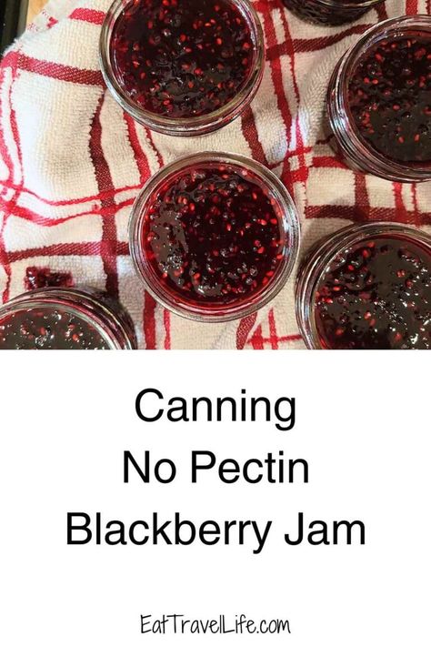 You can make blackberry jam without pectin and it's so delicious. Serve it for breakfast, lunch an dinner. Enjoy it in pastries, on ice cream and any where you would use fruit. #blackberryjam #canning #jam #canningjam #jamrecipes #howto #makingjam #homemadejam #canningrecipes #homemadejam #waterbathcanning #easyjam #berryjam #jamrecipes #nopectincanning #nopectinjam Blackberry Jam Without Pectin, Jam Without Pectin, Homemade Blackberry Jam, Blackberry Jam Recipes, Canning Jam, Blackberry Jam, Hobby Farm, Awesome Recipes, Jelly Recipes