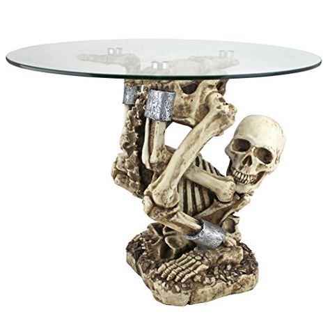 Design Toscano The Contortionist Skeleton Side Table >>> You can get more details by clicking on the image.Note:It is affiliate link to Amazon. #sky Skeleton Table, Skull Furniture, Eclectic Side Table, Glass Top End Tables, Glass Top Side Table, Glass Side Tables, Skull Decor, Design Toscano, Gothic Decor